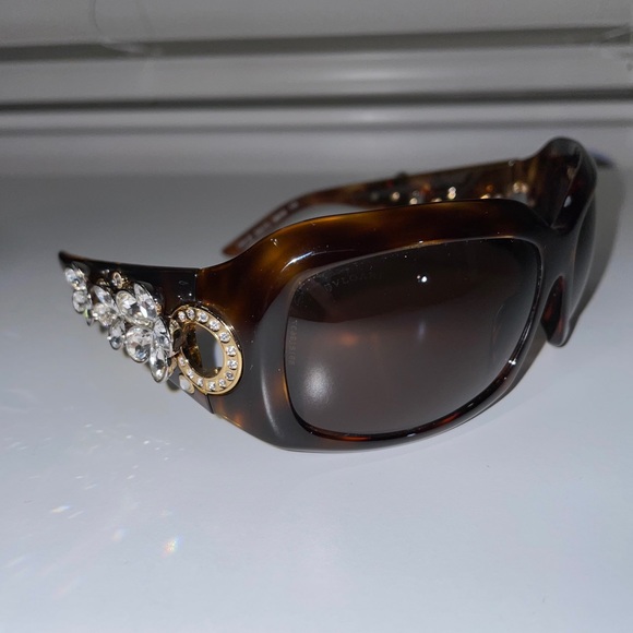 Bulgari Swarovski Crystal Motif Sunglasses